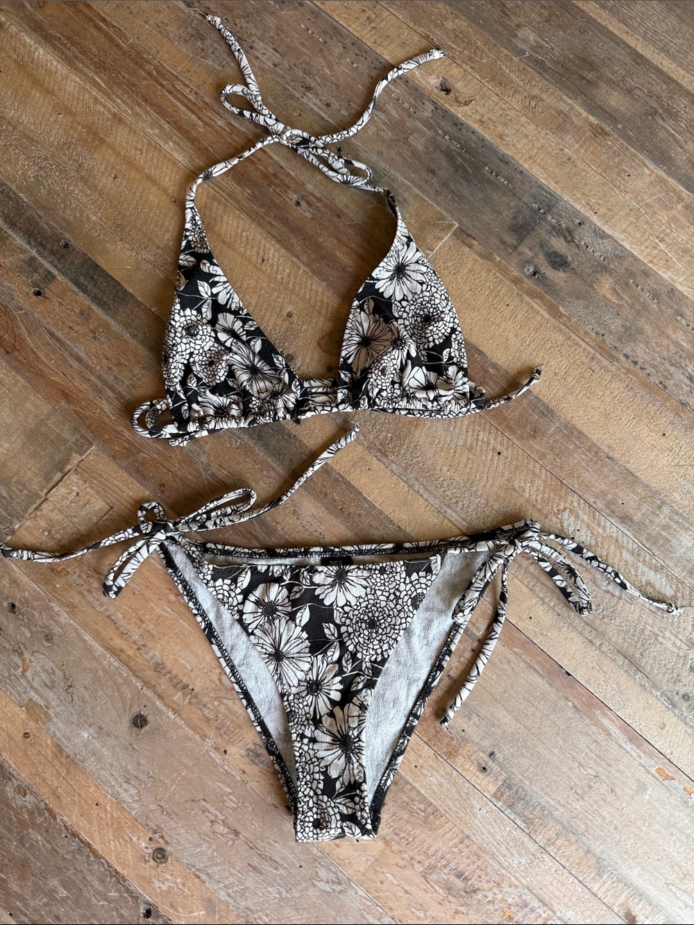 Lisa Marie Fernandez Black and White Floral Swim Set
